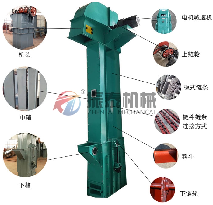 粉末狀工業鹽斗式提升機結構